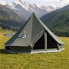VEVOR Tenda a Campana in Tela 4 Stagioni 4 m per Campeggio, Tenda a Yurta con Presa per Stufa, Tela Traspirante, Max 4 Persone, con Pavimento Staccabile e Cerniera, per Gite Escursioni Vacanze Gruppo
