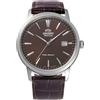 Orient Contemporary Symphony III - Orologio Uomo Automatico E A Carica Manuale Meccanico Casual Cinturino In Pelle Marrone Cassa In Acciaio Inox Quadrante Analogico Marrone - RA-AC0F17Y