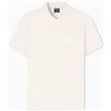 Armani Exchange Embroidered Patch Logo Monochrome Polo, Crema, XL Uomo