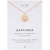 LUUK LIFESTYLE Collana con ciondolo ape regina e acciaio inossidabile (50cm), con carta HAPPINESS, gioielli elegante, portafortuna, idea regali donna, lei, compleanno, natura, oro rosa