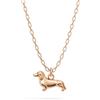 LUUK LIFESTYLE Collana bassotto ciondolo e acciaio inossidabile (50cm), con carta HAPPINESS, gioielli elegante, portafortuna, idea regali donna, lei, compleanno, animali, oro rosa