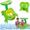 Grsrkep Galleggiante per Piscina per Bambini Galleggiante per Piscina Gonfiabile in PVC di galleggiabilità con baldacchino Rana per Bambini da 0 a 3 Anni