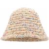 Plancholo Cappello invernale da pescatore lavorato a maglia, cappello Fedora in lana, caldo, a bombetta, per donne e ragazze, Beige, Taglia unica