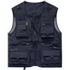 FITPOST Gilet cargo in rete traspirante con zip, gilet estivo da lavoro da uomo con tasche, gilet tattico ad asciugatura rapida multi-tasca, Blu, XL