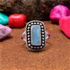 Pietra Lunare Arcobaleno Gemma 925 Argento Sterling Artigianale Anello Tutti