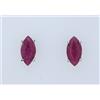 Nuovo 14k Oro Bianco 1.44ct Marquise Rubino 8.1x4.1mm Orecchini Farfalla Retro