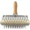 Whnbuij Mattarello in acciaio inossidabile - Dosatore per pasta per pizza, Docker per pasta in acciaio inossidabile per pizza, 8,27 x 3,15 x 1,97 pollici Perforatore per rullo per pizza con manico in legno pe