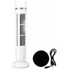 Ouitble Ventilatore a Torre Silenzioso, Mini Ventilatore a Colonna USB con Luce, Mobile Regolabile, Alimentato a Batteria per Casa, Camera Letto, Ufficio (Bianca)