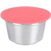 Kikumi Tazza di Capsula da caffè Riutilizzabile in Acciaio Inossidabile Adatto Alla Caffettiera Dolcegusto (Rosso)