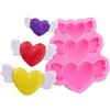 MANGOUSONG Stampo in silicone per fondente, stampo in silicone fai da te a forma di cuore con ali di amore, per decorazione torte, gesso, artigianato, cioccolato, a forma di ali, 8,6 x 7,5 x 1 cm