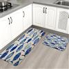 Generic Tappetini da cucina per pavimento, motivo a pesce, morbidi tappetini imbottiti e confortevoli, lavabili, antiscivolo, per lavelli da cucina, lavanderia e bagno, 2 pezzi