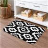 Generic Elegante tappetino da bagno geometrico nero bianco e nero, moderno motivo a zigzag, tappeto da doccia assorbente, tappetino da doccia moderno in memory foam, lavabile, tappetino da bagno per arredo