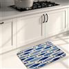 Generic Tappetini da cucina con motivo a pesce, morbidi tappetini blu oceanico, imbottiti, confortevoli, lavabili, antiscivolo, per lavelli da cucina, lavanderia e bagno, 50 x 78 cm