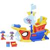 SPIDEY AND HIS AMAZING FRIENDS Hasbro Marvel Spidey e i suoi fantastici amici, Water-Webs, nave pirata giocatto