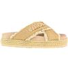 MOU, CRISS-CROSS ROPE SANDAL RAFFIA,Scarpe Ciabatte Sandali Moda Fashion (METAL NATURAL, Sistema Taglie Calzature EU, Adulto, Numero, Media, 36)