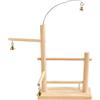 Generic Parco giochi per uccelli, gabbia in legno con campanella, supporto per pappagalli di lunga durata, facile da installare, bastone portatile per addestramento naturale per uccelli