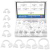 Glarks Set di 48 fascette stringitubo in nylon a doppia presa, resistenti, 8 dimensioni, 6,6-27,2 mm, in plastica, kit assortito (bianco, 48 pezzi)