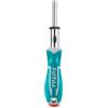 TOTAL - Cacciavite con 23 accessori intercambiabili | Funzione cricchetto con 22 denti | Doppia asta intercambiabile | 16 punte magnetiche | 7 bicchieri
