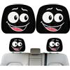 Generic Copricapo per Auto | 2 Pezzi Protezione Poggiatesta Auto | Design con Espressioni Divertenti e | Decorazione Interni Veicolo Traspirante