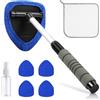 URAQT Pulitore Parabrezza Auto, 8 Pezzi Spazzola Pulizia Vetri Auto, 1 Spazzola Parabrezza Autos e 5 Cuscinetti in Microfibra, 1 Flaconi Spray, 1 Panno, Kit Pulizia Auto per SUV, Camper,Camion(Blu)