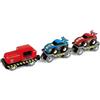 Hape Transporter di auto da corsa Hape 3+| Set da sei pezzi | Include transporter a due vagoni con personaggio e auto da corsa