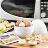 InnovaGoods - Cuociuova per Microonde Boilegg, Cucina Uova Velocemente, Design Innovativo e Funzionale, Facile da Pulire, Adatto per Cucinare Senza Grassi, Bianco, Alluminio e PP senza BPA