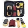 ShoeCareTech Kit pulizia e cura scarpe in pelle - Lucidante, spazzole, panno portatile