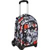 Seven Trolley New Tech, 2 Ruote, Spray Me, Nero, 3 in 1, Triplo Uso, Zaino con carrello sganciabile, Zaino Scuola Viaggio, Bambino Ragazzo.