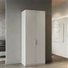 Dmora Guardaroba 2 Ante Isere, Mobile Camera da Letto, Cabina Armadio portabiti, Armadio Appendiabiti, 79x51 h203 cm, Bianco Opaco
