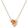Linawe Collane da donna, collana in acciaio inossidabile con ciondolo con pietre preziose arancioni, collana di tendenza, set di gioielli alla moda in cristallo portafortuna