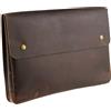 moonster Borsa Porta PC in Vera Pelle - Custodia PC dal Design Spazioso, Fatta a Mano e Senza Tracolla - Borsa PC in Pelle di Bufalo Invecchiata - Perfetta per Laptop, MacBook e Tablet da 13"14" 15"