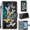 YIRRANZD Cover per Samsung Galaxy J3 2017, Protettiva Portafoglio in Pelle PU Cover Libro [Verniciato], Flip Caso Antiurto Custodia per Samsung J3 2017 (Farfalla C)