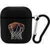Generic Custodia per auricolari con giocatore di basket, compatibile con AirPods 1 e 2, antiurto, Bluetooth, stile nero
