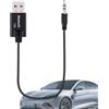 Qurygin Cavo adattatore da USB a jack audio | ricevitore 4.2, jack audio AUX maschio da 3,5 mm a USB, cavo adattatore per musica Hi-Fi, audio stereo per auto, altoparlanti domestici
