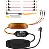 YANBORONSN Dash Cam Hardwire Kit con fusibile multi-formato, da 12V-24V a 5V/3A USB C Dash Camera Hardwire Kit con display digitale e protezione a bassa tensione(3,5 m/11,4 piedi)