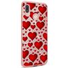 Mixroom - Custodia cover case in TPU morbido con Brillantini Glitter Fucsia per IPHONE XR Fantasia Cuori rossi love codice BR337