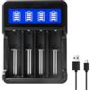 GBKDQQ Caricabatteria LCD Display 4 Vani Universale Batteria Caricabatteria 18650 Caricatore Batteria USB Caricabatterie Batteria per 18650 21700 17500 16340 26650 AA AAA NI-MH/NI-CD
