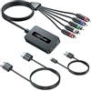 Knisopec Cavo convertitore da componente maschio a HDMI con cavi HDMI e componenti per DVDSTB con uscita componente femmina da visualizzare su HDTV, convertitore da YPbPr a HDMI 1080P, componente in