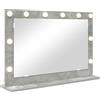 vidaXL Specchio per lavabo rettangolare grigio cemento 80 x 55 x 18 cm
