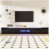 Moonbite Supporto TV, larghezza 180 cm, bianco e nero - finitura lucida, illuminazione LED a 16 colori, montaggio a parete