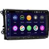 OEM Sistema audio per auto, dimensioni del display, altoparlante e microfono integrati, compatibile con VW / Skoda / Seat, lettore stereo con modulo 4G LTE globale integrato, processore a otto core