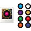 Generic Magneti da frigorifero retrò in vinile, 9 dischi musicali NFC programmabili, magnete per frigorifero con luce LED, lettore audio magnetico per la decorazione della casa e della cucina