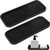 MIMOX Scolapiatti in silicone, set da 2 pezzi, resistente al calore, con strisce antiscivolo, tappetino e organizer per piano di lavoro della cucina, nero