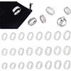 UNICRAFTALE 24 pz 3 Stili Anello Nucleo Vuoto 8 Misure Anello Scanalato in Acciaio Inossidabile con Sacchetti di Velluto Anello Rotondo Vuoto per Anello Intarsio Creazione di Gioielli Regalo