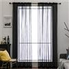 MIULEE Tende Trasparenti con Passanti Morbidi Finestre per Salotto Eleganti Soggiorno per Camera da Letto e Tende Cameretta Bambini 2 Pannelli 140x260cm Nero