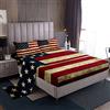 Loussiesd Set di biancheria da letto con bandiera americana, USA, set di biancheria da letto patriottico per uomini e adulti, morbido, leggero, 1 lenzuolo per letti singoli