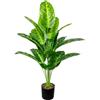 AIVORIUY Piante Finte da Interno con Vaso, Alberi Artificiali Piante Artificiale Grandi Decorazioni Esterno Salotto Balcone Camera da Letto Aesthetic Room Decor Giardino (80cm Tropicale Banana)