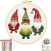 JSRQT Set da Ricamo per Principiant,Elfi di Natale Kit di Ricamo Starter,Set per Ricamo Punto Croce,Christmas Embroidery Starter Cucire Accessori