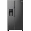 Gorenje NRR9185ESBXL Side by Side Frigorifero Congelatore/NoFrost Plus/Inverter Compressore/Distributore Acqua e Ghiaccio/SensoTech/178,6 cm/Frigorifero 376 l/Congelatore 190 l/Nero