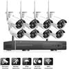 KIT VIDEOSORVEGLIANZA WIRELESS FULL WIFI HD IP 4/8 TELECAMERE NVR LAN REMOTO 5G